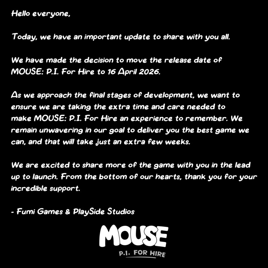 Mouse PI for Hire statement