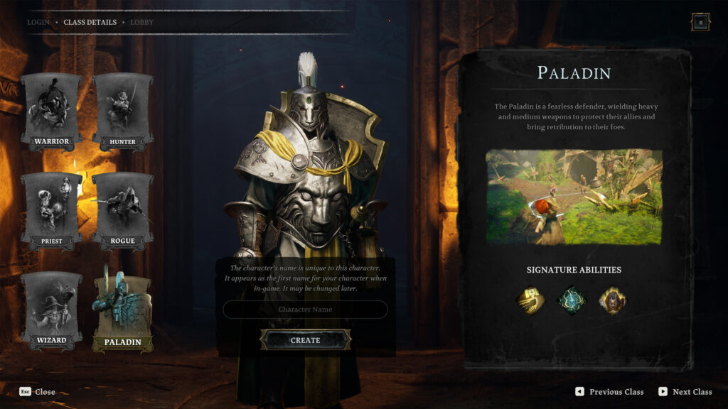 Eldegarde character creation