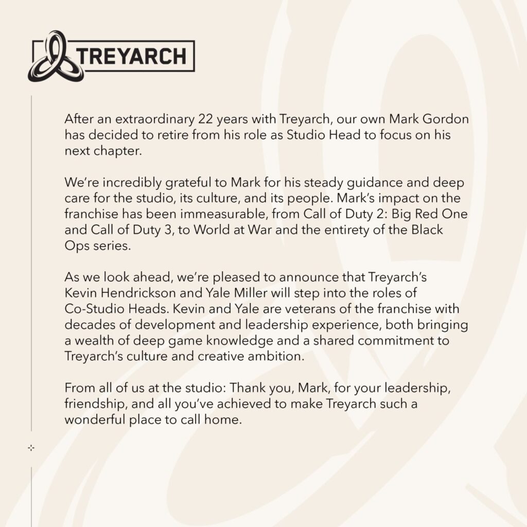 Treyarch statement