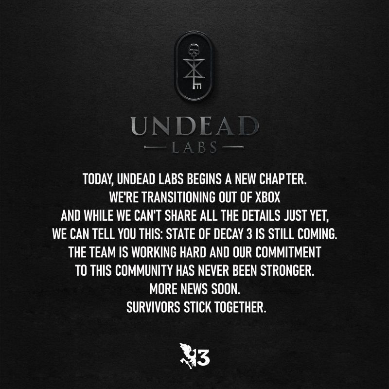 Undead Lab Statement