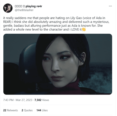 Resident Evil 4 Remake' Ada Wong Actress Lily Gao Harassed Off The Internet  By 'Fans