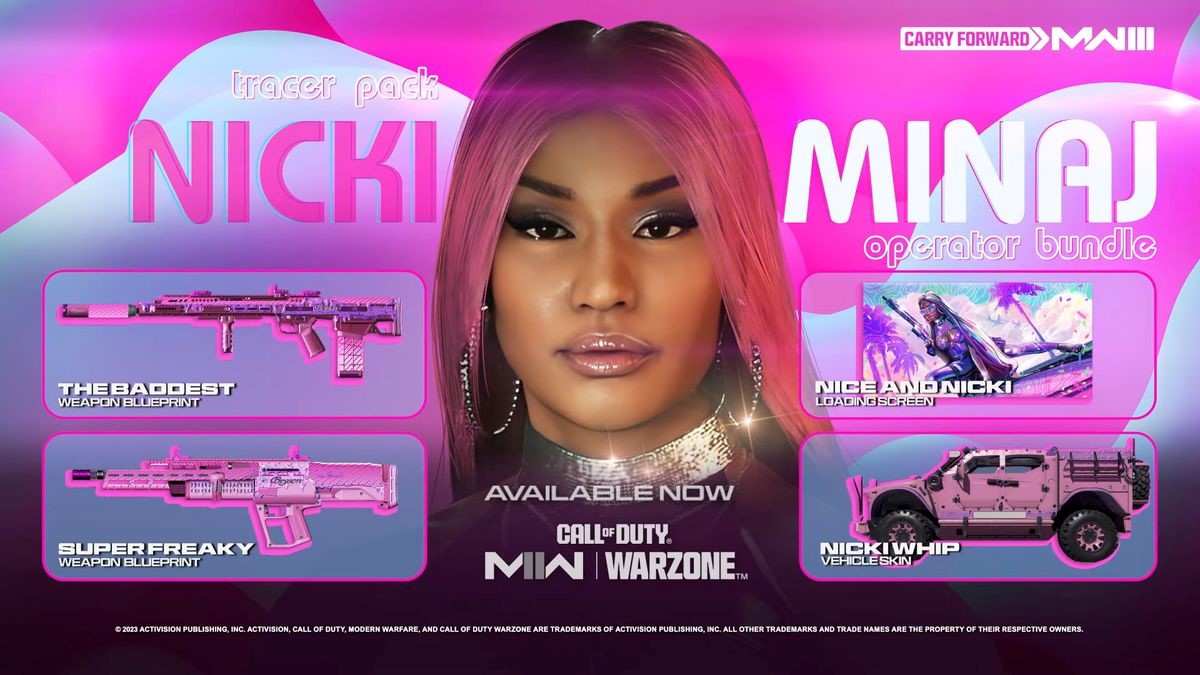 Nicki Minaj Operator Bundle In COD Features Too Much Pink, Butt, And