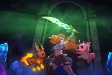 Palworld character wield the Blade of Terraria
